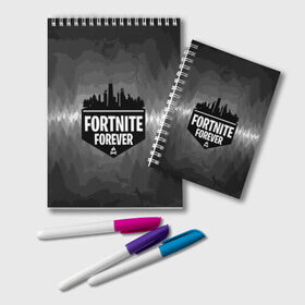 Блокнот с принтом FORTNITE в Курске, 100% бумага | 48 листов, плотность листов — 60 г/м2, плотность картонной обложки — 250 г/м2. Листы скреплены удобной пружинной спиралью. Цвет линий — светло-серый
 | battle royale | fortnite | fortnite battle royale | futuresynth | game | outrun | retrowave | synth | synthwave | игры | ретровейв | синтвейв | фортнайт