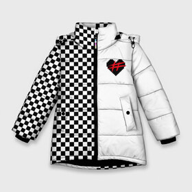 Зимняя куртка для девочек 3D с принтом ФРЕНДЗОНА в Курске, ткань верха — 100% полиэстер; подклад — 100% полиэстер, утеплитель — 100% полиэстер. | длина ниже бедра, удлиненная спинка, воротник стойка и отстегивающийся капюшон. Есть боковые карманы с листочкой на кнопках, утяжки по низу изделия и внутренний карман на молнии. 

Предусмотрены светоотражающий принт на спинке, радужный светоотражающий элемент на пуллере молнии и на резинке для утяжки. | Тематика изображения на принте: friend | zone | бойчик | бутылочка | бэйби | вечеринка | вписке | клетка | мэйби | панк | пижамная | поп | розовый | сердечко | сердце | ска | флирт | френдзона | хэш | школьная