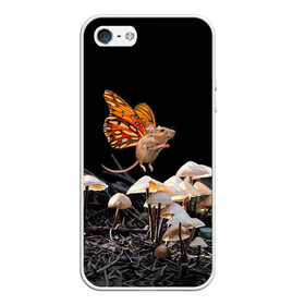 Чехол для iPhone 5/5S матовый с принтом Hover в Курске, Силикон | Область печати: задняя сторона чехла, без боковых панелей | chipmunk | lisa ericson | бабочка | грибы | мышка | мышь
