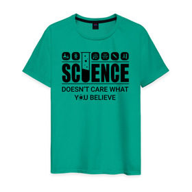 Мужская футболка хлопок с принтом Science (light) в Курске, 100% хлопок | прямой крой, круглый вырез горловины, длина до линии бедер, слегка спущенное плечо. | science | атом | днк | измерение | исследование | медицина | микроскоп | наука | опыт | пробирка | студент | учёные