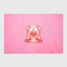 Магнитный плакат 3Х2 с принтом Милая веселая свинка в Курске, Полимерный материал с магнитным слоем | 6 деталей размером 9*9 см | Тематика изображения на принте: 
