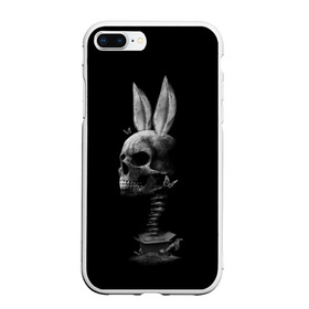 Чехол для iPhone 7Plus/8 Plus матовый с принтом Зая в Курске, Силикон | Область печати: задняя сторона чехла, без боковых панелей | бабочки | животные | зая | заяц | кости | кролик | череп | черно белый | черное и белое