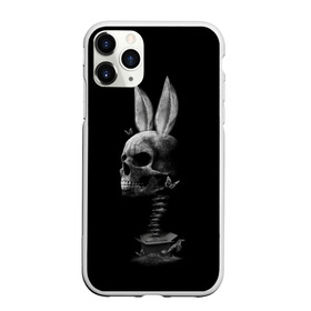 Чехол для iPhone 11 Pro Max матовый с принтом Зая в Курске, Силикон |  | бабочки | животные | зая | заяц | кости | кролик | череп | черно белый | черное и белое