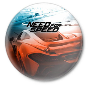 Значок с принтом Need for Speed в Курске,  металл | круглая форма, металлическая застежка в виде булавки | need for speed | nfs | авто | вип | гонки | жажда скорости | класс | машины | симулятор | чемпион
