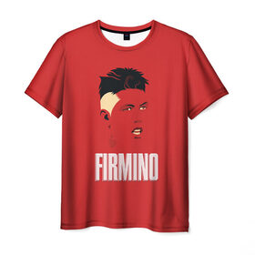 Мужская футболка 3D с принтом Firmino в Курске, 100% полиэфир | прямой крой, круглый вырез горловины, длина до линии бедер | firmino | lfc | liverpool | liverpool fc | mane | shaqiri | ливерпуль | фирмино | фк | футбол | футбольный клуб англии | шакири