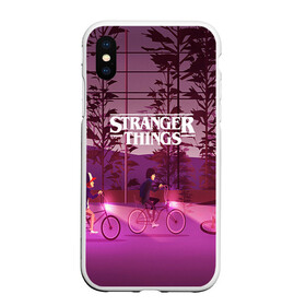 Чехол для iPhone XS Max матовый с принтом STRANGER THINGS в Курске, Силикон | Область печати: задняя сторона чехла, без боковых панелей | Тематика изображения на принте: finn wolfhard | gaten mataraz | millie bobby brown | natalia dyer | stranger things | winona ryder | вайнона райдер | милли бобби браун | оченнь странные дела | очень странные дела | странные события