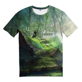 Мужская футболка 3D с принтом The Witcher 3: Wild Hunt в Курске, 100% полиэфир | прямой крой, круглый вырез горловины, длина до линии бедер | 