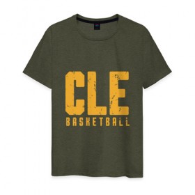 Мужская футболка хлопок с принтом Cleveland Basketball в Курске, 100% хлопок | прямой крой, круглый вырез горловины, длина до линии бедер, слегка спущенное плечо. | 