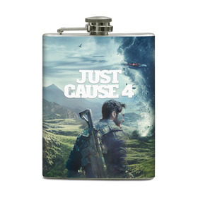 Фляга с принтом Just Cause 4 в Курске, металлический корпус | емкость 0,22 л, размер 125 х 94 мм. Виниловая наклейка запечатывается полностью | Тематика изображения на принте: just cause