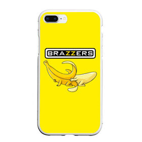 Чехол для iPhone 7Plus/8 Plus матовый с принтом Brazzers в Курске, Силикон | Область печати: задняя сторона чехла, без боковых панелей | brazzers | банан | бразерс | логотип | надпись | прикол | юмор