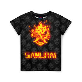 Детская футболка 3D с принтом РЮКЗАК CYBERPUNK 2077 SAMURAI в Курске, 100% гипоаллергенный полиэфир | прямой крой, круглый вырез горловины, длина до линии бедер, чуть спущенное плечо, ткань немного тянется | 2019 | cd project red | cyberpunk 2077 | future | hack | night city | samurai | sci fi | андроиды | безумие | будущее | киберпанк 2077 | логотип | роботы | самураи | цифры