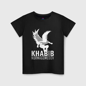 Детская футболка хлопок с принтом Хабиб (Air) в Курске, 100% хлопок | круглый вырез горловины, полуприлегающий силуэт, длина до линии бедер | air | eagle | khabib | nurmagomedov | ssru | нурмагомедов | орел | хабиб