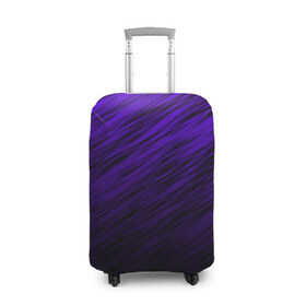Чехол для чемодана 3D с принтом ШТРИХИ в Курске, 86% полиэфир, 14% спандекс | двустороннее нанесение принта, прорези для ручек и колес | abstraction | color | line | stripes | texture | абстракция | линии | полосы | текстура | фиолетовый | штрихи