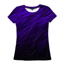 Женская футболка 3D с принтом ШТРИХИ в Курске, 100% полиэфир ( синтетическое хлопкоподобное полотно) | прямой крой, круглый вырез горловины, длина до линии бедер | abstraction | color | line | stripes | texture | абстракция | линии | полосы | текстура | фиолетовый | штрихи