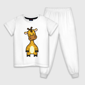Детская пижама хлопок с принтом Зверинец в Курске, 100% хлопок |  брюки и футболка прямого кроя, без карманов, на брюках мягкая резинка на поясе и по низу штанин
 | животное | животные | жираф | звери | зверинец | зверь | милые | мульт | мультяшные | мультяшный