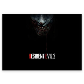 Поздравительная открытка с принтом Resident Evil 2 в Курске, 100% бумага | плотность бумаги 280 г/м2, матовая, на обратной стороне линовка и место для марки
 | 2 | 2019 | dark | evil | game | horror | resident | zombie | зомби | зубы | игра | кровь | лого | обитель зла | ужас