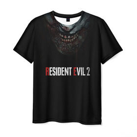 Мужская футболка 3D с принтом Resident Evil 2 в Курске, 100% полиэфир | прямой крой, круглый вырез горловины, длина до линии бедер | Тематика изображения на принте: 2 | 2019 | dark | evil | game | horror | resident | zombie | зомби | зубы | игра | кровь | лого | обитель зла | ужас