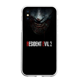 Чехол для iPhone XS Max матовый с принтом Resident Evil 2 в Курске, Силикон | Область печати: задняя сторона чехла, без боковых панелей | 2 | 2019 | dark | evil | game | horror | resident | zombie | зомби | зубы | игра | кровь | лого | обитель зла | ужас