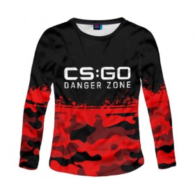 Женский лонгслив 3D с принтом CS:GO - Danger Zone в Курске, 100% полиэстер | длинные рукава, круглый вырез горловины, полуприлегающий силуэт | asiimov | beast | counter | counter strike | counterstrike | cs go | cs:go | csgo | danger | global | hyper | offensive | strike | zone | азимов | гоу | контер | контр | контра | контрстрайк | страйк | сы пщ