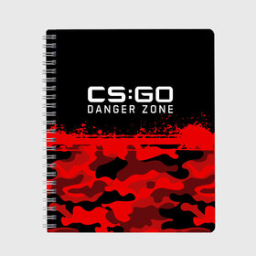 Тетрадь с принтом CSGO - Danger Zone в Курске, 100% бумага | 48 листов, плотность листов — 60 г/м2, плотность картонной обложки — 250 г/м2. Листы скреплены сбоку удобной пружинной спиралью. Уголки страниц и обложки скругленные. Цвет линий — светло-серый
 | asiimov | beast | counter | counter strike | counterstrike | cs go | cs:go | csgo | danger | global | hyper | offensive | strike | zone | азимов | гоу | контер | контр | контра | контрстрайк | страйк | сы пщ