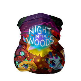 Бандана-труба 3D с принтом Night in the Woods (1) в Курске, 100% полиэстер, ткань с особыми свойствами — Activecool | плотность 150‒180 г/м2; хорошо тянется, но сохраняет форму | bear | cat | fox | night | night in the woods | woods | кот | лес | лис | медведь | ночь | ночь в лесу