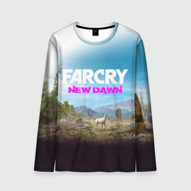 Мужской лонгслив 3D с принтом FAR CRY NEW DAWN в Курске, 100% полиэстер | длинные рукава, круглый вырез горловины, полуприлегающий силуэт | Тематика изображения на принте: action | far cry | far cry new dawn | game | gamer | montana | player | shooter | usa | врата эдема | знак | игра | культ | секта | символ | символика | шутер | эдем