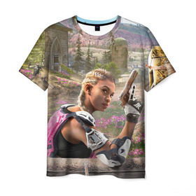 Мужская футболка 3D с принтом Far Cry New Dawn в Курске, 100% полиэфир | прямой крой, круглый вырез горловины, длина до линии бедер | 