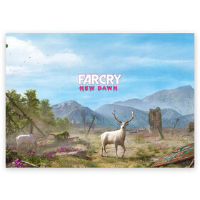 Поздравительная открытка с принтом Far Cry New Dawn в Курске, 100% бумага | плотность бумаги 280 г/м2, матовая, на обратной стороне линовка и место для марки
 | action adventure | county | cry | dawn | far | farcry | highwaymen | hope | lo | mickey | montana | new | newdawn | sisters | twin | близнецы | боевик | лу | микки | приключение | хайвеймен