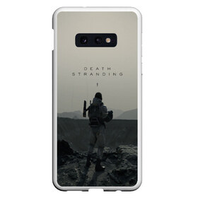 Чехол для Samsung S10E с принтом Death Stranding в Курске, Силикон | Область печати: задняя сторона чехла, без боковых панелей | bridges | death stranding | game | hideo kojima | kojima productions | man | norman reedus | scar | sony interactive entertainment | suit | tie | игры | кодзима