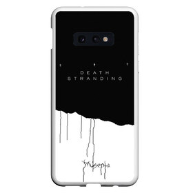 Чехол для Samsung S10E с принтом Death Stranding в Курске, Силикон | Область печати: задняя сторона чехла, без боковых панелей | bridges | death stranding | game | hideo kojima | kojima productions | man | norman reedus | scar | sony interactive entertainment | suit | tie | игры | кодзима