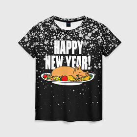 Женская футболка 3D с принтом Happy New Year! в Курске, 100% полиэфир ( синтетическое хлопкоподобное полотно) | прямой крой, круглый вырез горловины, длина до линии бедер | 2019




  | food | happy new year | merry christmas | pig | еда | новый год | рождество | свинья