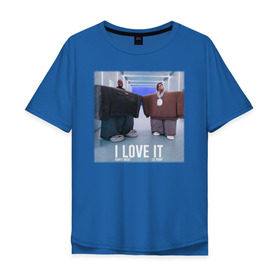 Мужская футболка хлопок Oversize с принтом Kanye West Lil Pump - I Love I в Курске, 100% хлопок | свободный крой, круглый ворот, “спинка” длиннее передней части | 