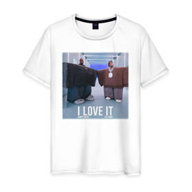 Мужская футболка хлопок с принтом Kanye West Lil Pump - I Love I в Курске, 100% хлопок | прямой крой, круглый вырез горловины, длина до линии бедер, слегка спущенное плечо. | 