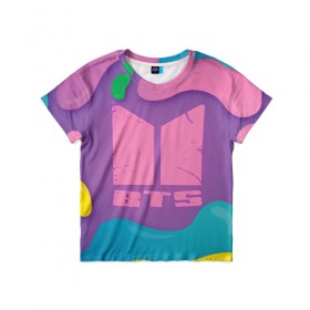 Детская футболка 3D с принтом BTS в Курске, 100% гипоаллергенный полиэфир | прямой крой, круглый вырез горловины, длина до линии бедер, чуть спущенное плечо, ткань немного тянется | bangtan boys | j hope | jimin | jin | jungkook | k pop | rm | suga | v | бтс | кей | поп