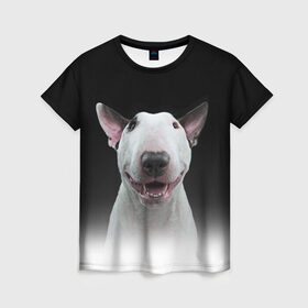 Женская футболка 3D с принтом Oh snap! в Курске, 100% полиэфир ( синтетическое хлопкоподобное полотно) | прямой крой, круглый вырез горловины, длина до линии бедер | bull terrier | dog |   | бультерьер | собака