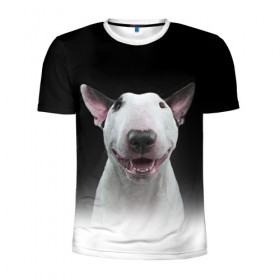 Мужская футболка 3D спортивная с принтом Oh snap! в Курске, 100% полиэстер с улучшенными характеристиками | приталенный силуэт, круглая горловина, широкие плечи, сужается к линии бедра | Тематика изображения на принте: bull terrier | dog |   | бультерьер | собака