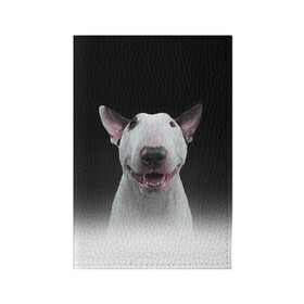 Обложка для паспорта матовая кожа с принтом Oh snap! в Курске, натуральная матовая кожа | размер 19,3 х 13,7 см; прозрачные пластиковые крепления | bull terrier | dog |   | бультерьер | собака