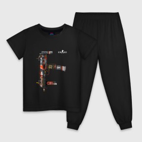 Детская пижама хлопок с принтом CS GO лого на спине в Курске, 100% хлопок |  брюки и футболка прямого кроя, без карманов, на брюках мягкая резинка на поясе и по низу штанин
 | 