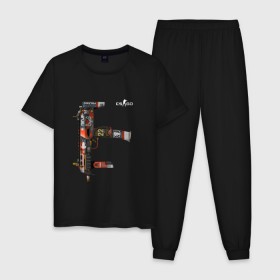 Мужская пижама хлопок с принтом CS GO лого на спине в Курске, 100% хлопок | брюки и футболка прямого кроя, без карманов, на брюках мягкая резинка на поясе и по низу штанин
 | 