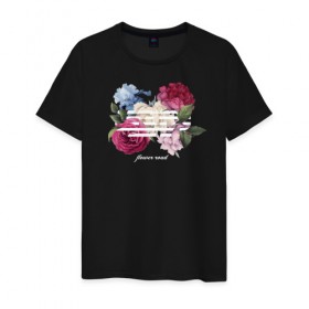 Мужская футболка хлопок с принтом Flower road в Курске, 100% хлопок | прямой крой, круглый вырез горловины, длина до линии бедер, слегка спущенное плечо. | Тематика изображения на принте: big bang | g dragon