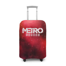 Чехол для чемодана 3D с принтом Metro Exodus в Курске, 86% полиэфир, 14% спандекс | двустороннее нанесение принта, прорези для ручек и колес | 2019 | 2033 | exodus | game | logo | metro | red | апокалипсис | игра | исход | красный | лого | метро | сталкер