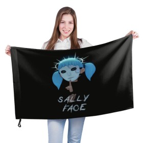 Флаг 3D с принтом Sally Face (6) в Курске, 100% полиэстер | плотность ткани — 95 г/м2, размер — 67 х 109 см. Принт наносится с одной стороны | face | fisher | larry johnson | mask | sally | sally face | sally fisher | демоны | духи | маска | призраки | салли | салли фейс | салли фишер | фейс