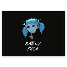 Поздравительная открытка с принтом Sally Face (6) в Курске, 100% бумага | плотность бумаги 280 г/м2, матовая, на обратной стороне линовка и место для марки
 | face | fisher | larry johnson | mask | sally | sally face | sally fisher | демоны | духи | маска | призраки | салли | салли фейс | салли фишер | фейс