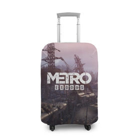 Чехол для чемодана 3D с принтом Metro Exodus в Курске, 86% полиэфир, 14% спандекс | двустороннее нанесение принта, прорези для ручек и колес | 2019 | 2033 | exodus | game | logo | metro | апокалипсис | вышки | игра | исход | лого | локация | метро | пейзаж | скриншот | сталкер
