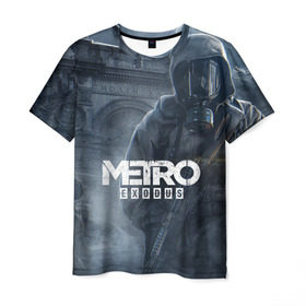 Мужская футболка 3D с принтом Metro Exodus в Курске, 100% полиэфир | прямой крой, круглый вырез горловины, длина до линии бедер | 2019 | 2033 | exodus | game | logo | metro | апокалипсис | герой | игра | исход | лого | метро | монстр | персонаж | сталкер