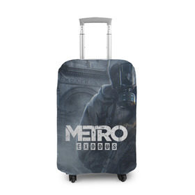 Чехол для чемодана 3D с принтом Metro Exodus в Курске, 86% полиэфир, 14% спандекс | двустороннее нанесение принта, прорези для ручек и колес | 2019 | 2033 | exodus | game | logo | metro | апокалипсис | герой | игра | исход | лого | метро | монстр | персонаж | сталкер