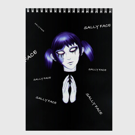 Скетчбук с принтом Sally Face Whisper в Курске, 100% бумага
 | 48 листов, плотность листов — 100 г/м2, плотность картонной обложки — 250 г/м2. Листы скреплены сверху удобной пружинной спиралью | sally face | sally face ж | игра | салли фейс