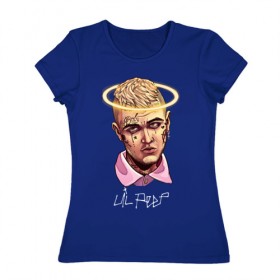 Женская футболка хлопок с принтом Лил Пип в Курске, 100% хлопок | прямой крой, круглый вырез горловины, длина до линии бедер, слегка спущенное плечо | lilpeep | лилпип