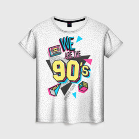 Женская футболка 3D с принтом Девяностые в Курске, 100% полиэфир ( синтетическое хлопкоподобное полотно) | прямой крой, круглый вырез горловины, длина до линии бедер | 1990 | 90е | pop | vhs | аудиокассета | ретро