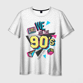 Мужская футболка 3D с принтом Девяностые в Курске, 100% полиэфир | прямой крой, круглый вырез горловины, длина до линии бедер | 1990 | 90е | pop | vhs | аудиокассета | ретро